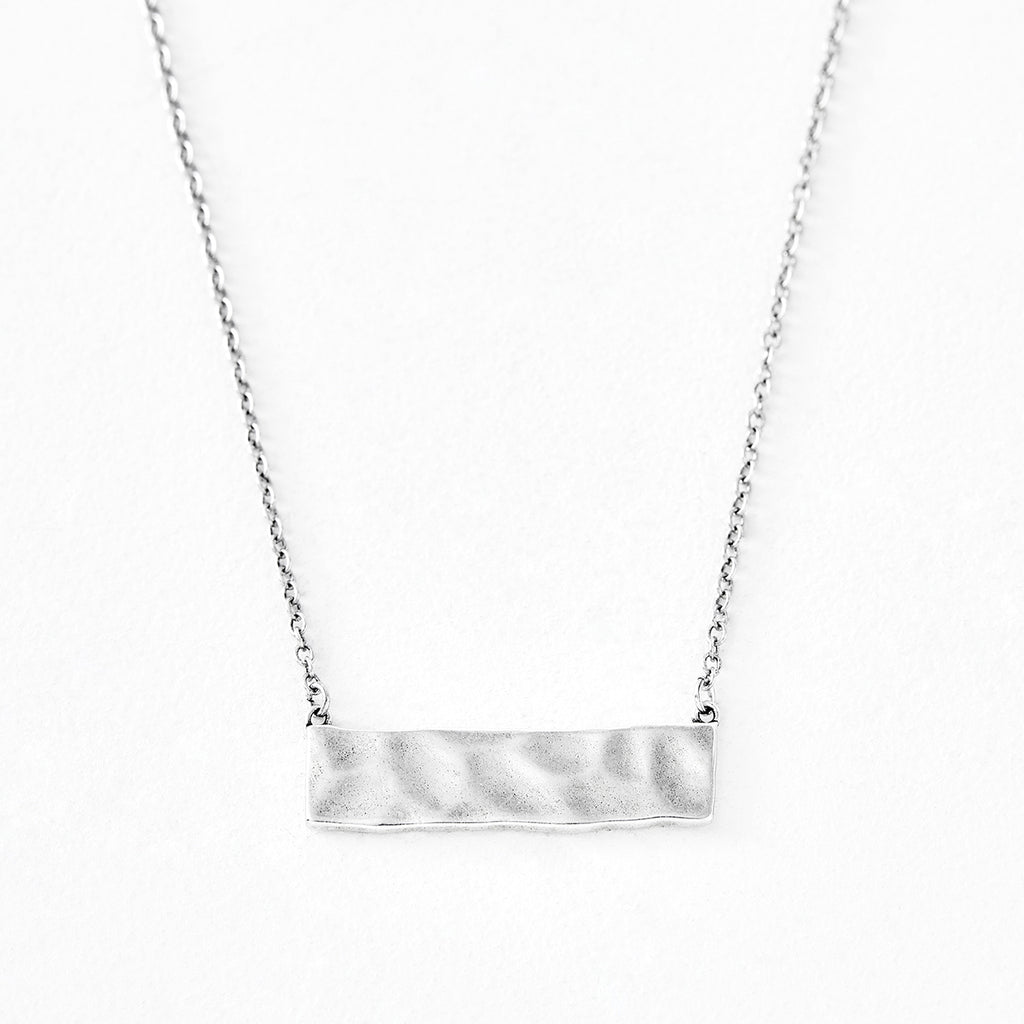 Luv AJ Organic Bar Silver Pendant Necklace