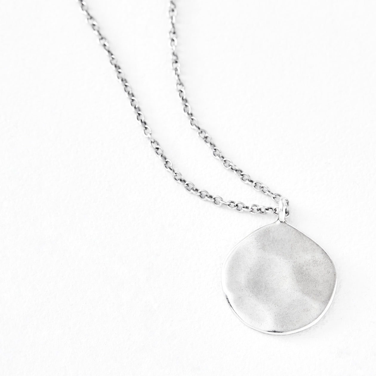 Luv AJ Organic Disc Silver Pendant Necklace