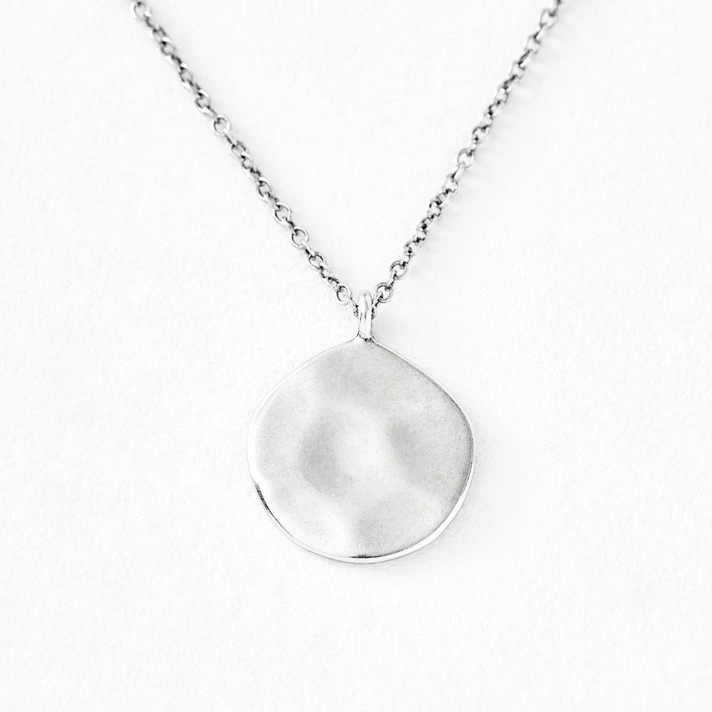 Luv AJ Organic Disc Silver Pendant Necklace
