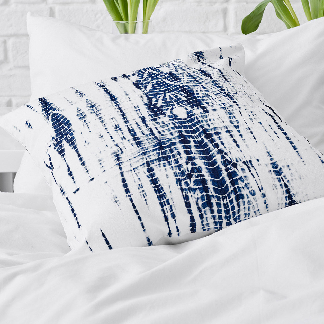 shibori print duvet pillow cover indigo
