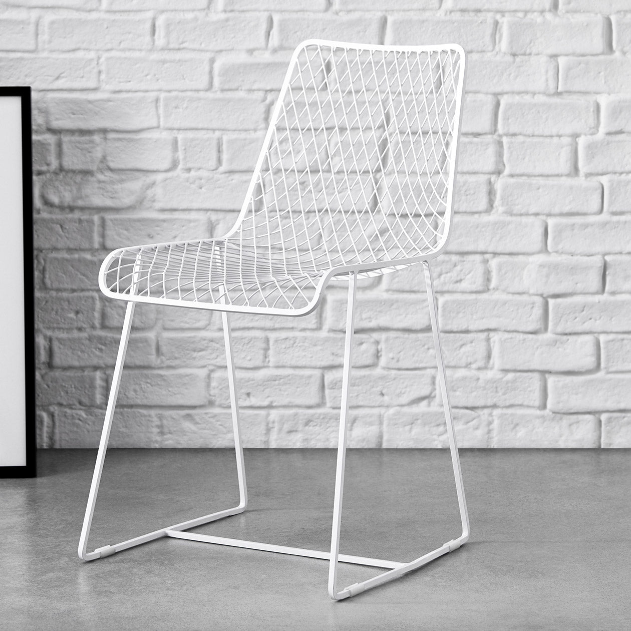 fishnet pattern dining chair white